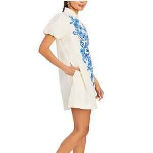 NWT Mestiza New York Elliana Floral Embroidered Mandarin Collar - Size XL